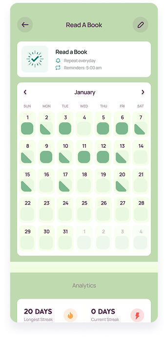 LifeBalance habit tracker calendar