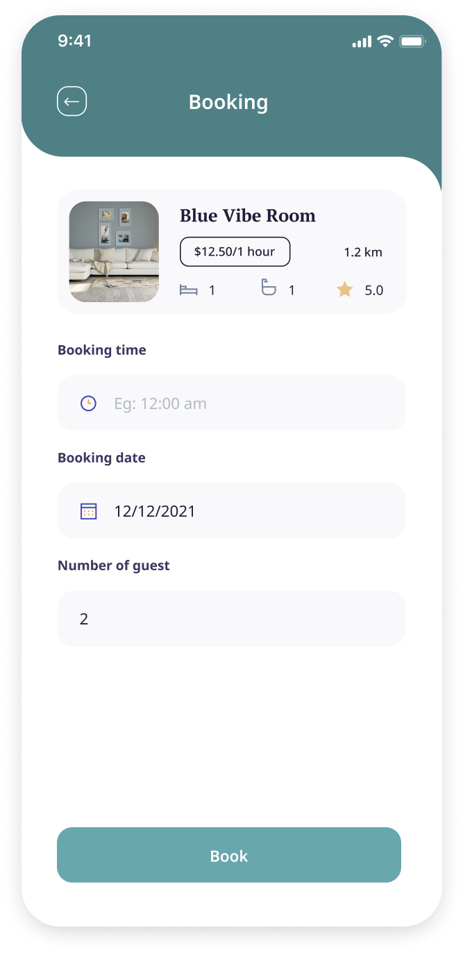 E-booking app reservation flow