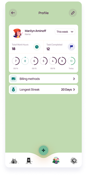 LifeBalance screen displaying a user profile