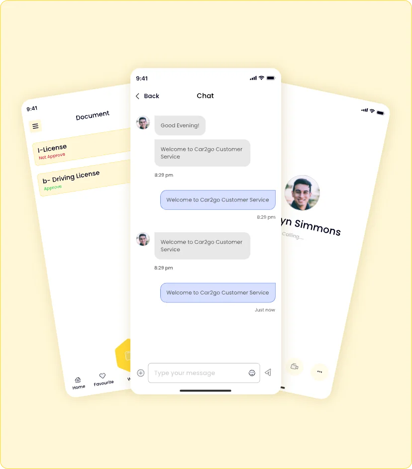 Ride Vantage in-app calls and chat feature