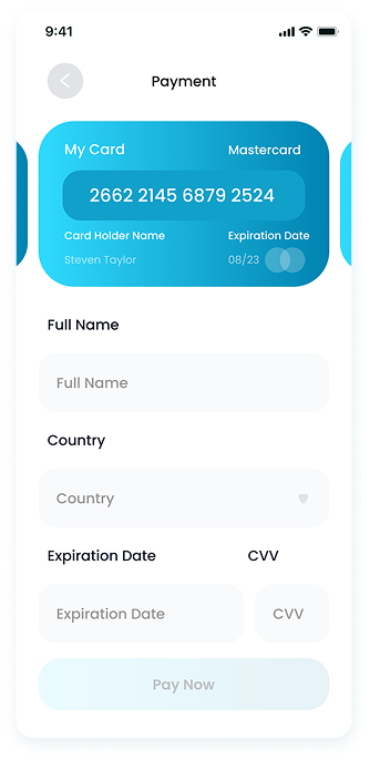UI design of the E-Doctor app-s payment screen