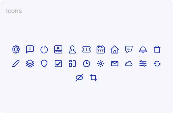 Ticky CRM system icons set