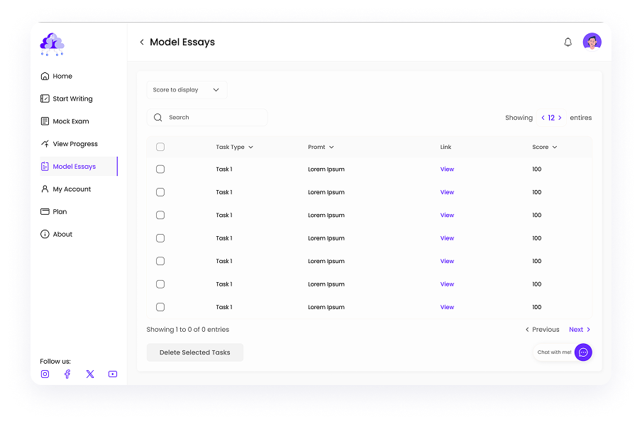 UI design of Writemaster account settings page