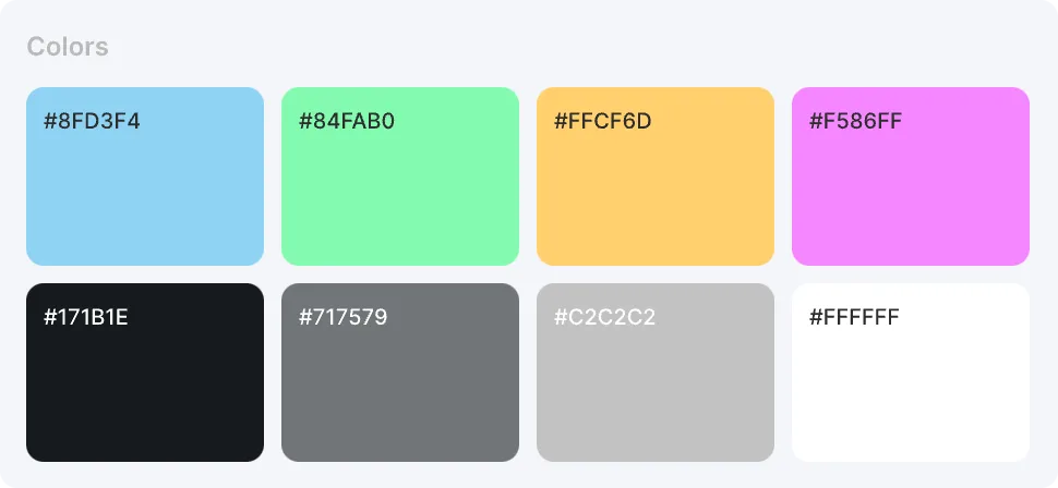 Fujjo project management app color palette