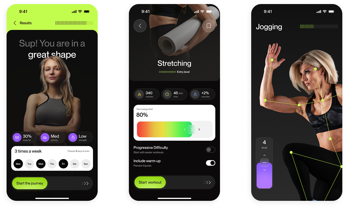 fitness app ui ux design