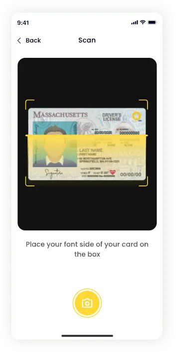 UI design of the Ride Vantage document verification screen
