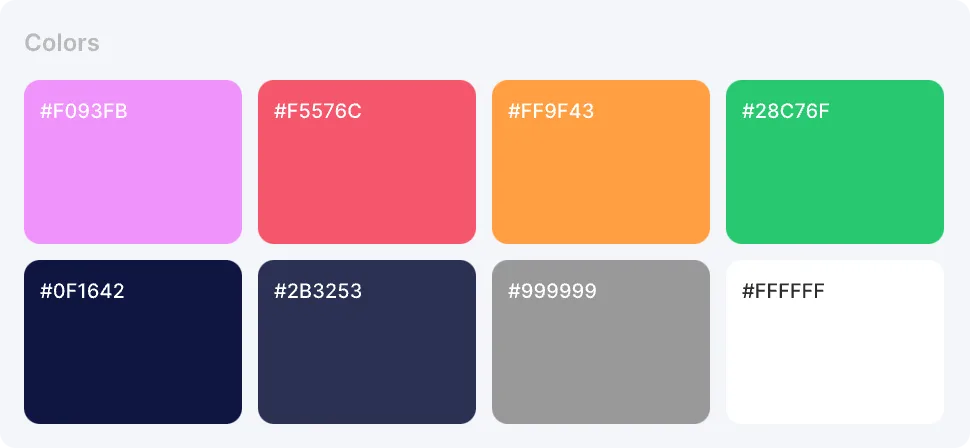 Sliky CRM software color palette
