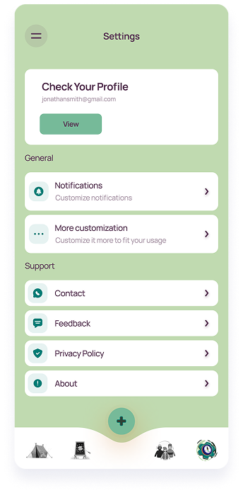 LifeBalance profile settings screen