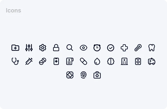 E-Doctor app icons set