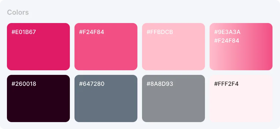 E-Event CRM software color palette