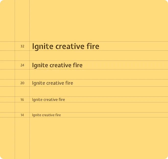An example of using the Creative Brand typography