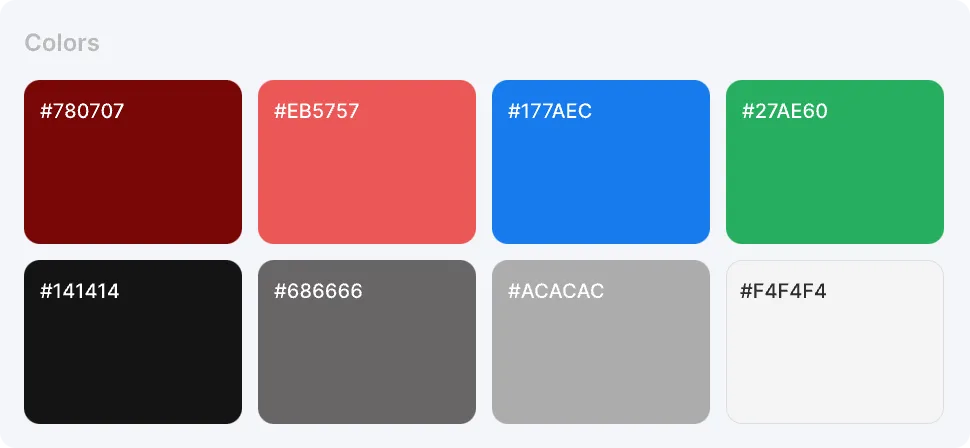 ShareFit app color palette