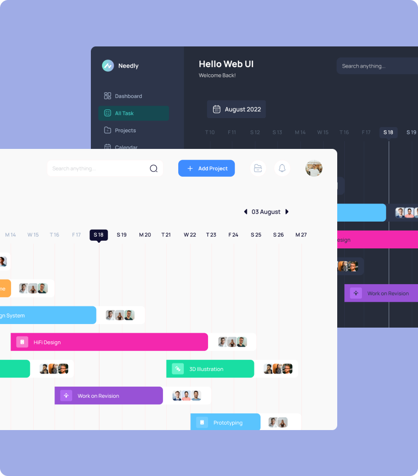 Needly Gantt chart feature