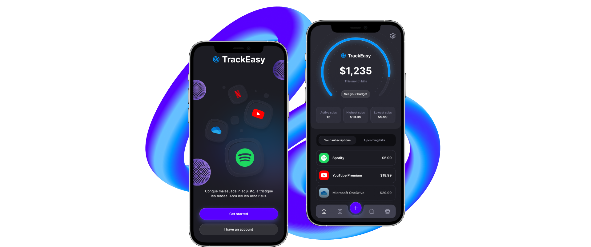 Finance tracking app design