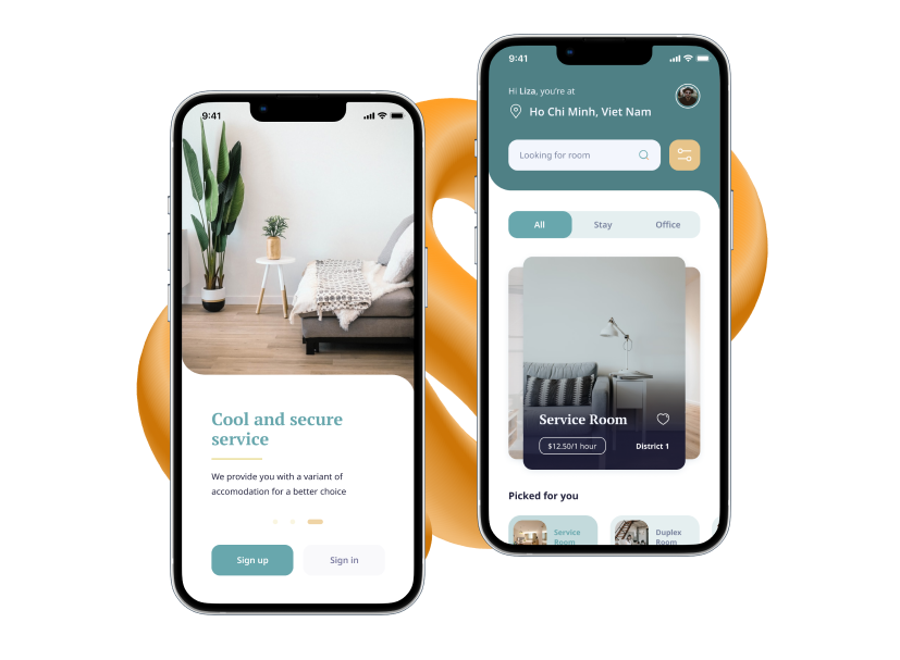 Mobile app design for apartments booking