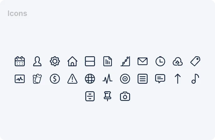 E-Event CRM software icons set