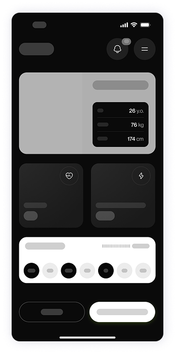 Wireframe of Fitty user profile screen