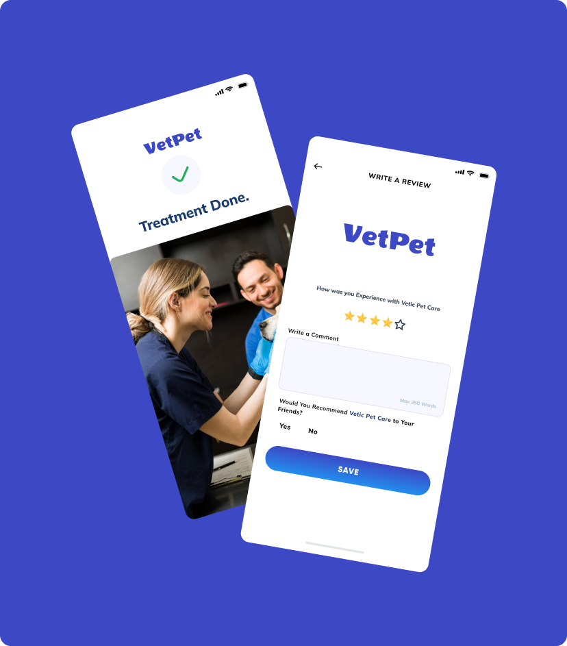 VetPet reviews feature