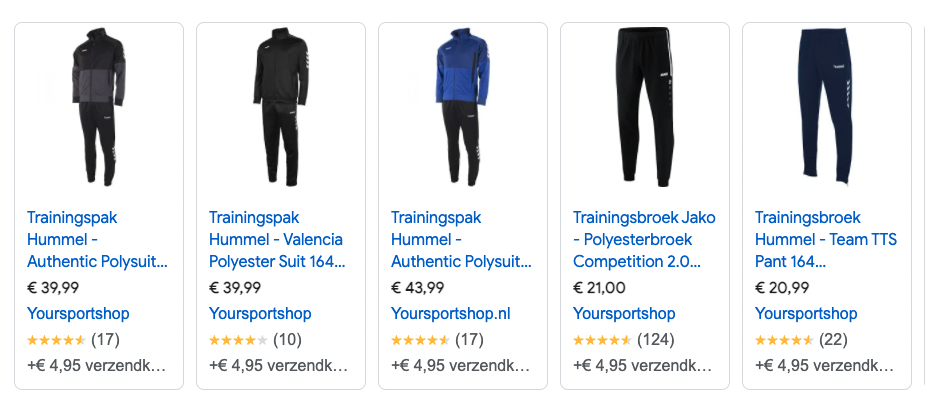 Google Shopping Yoursportshop