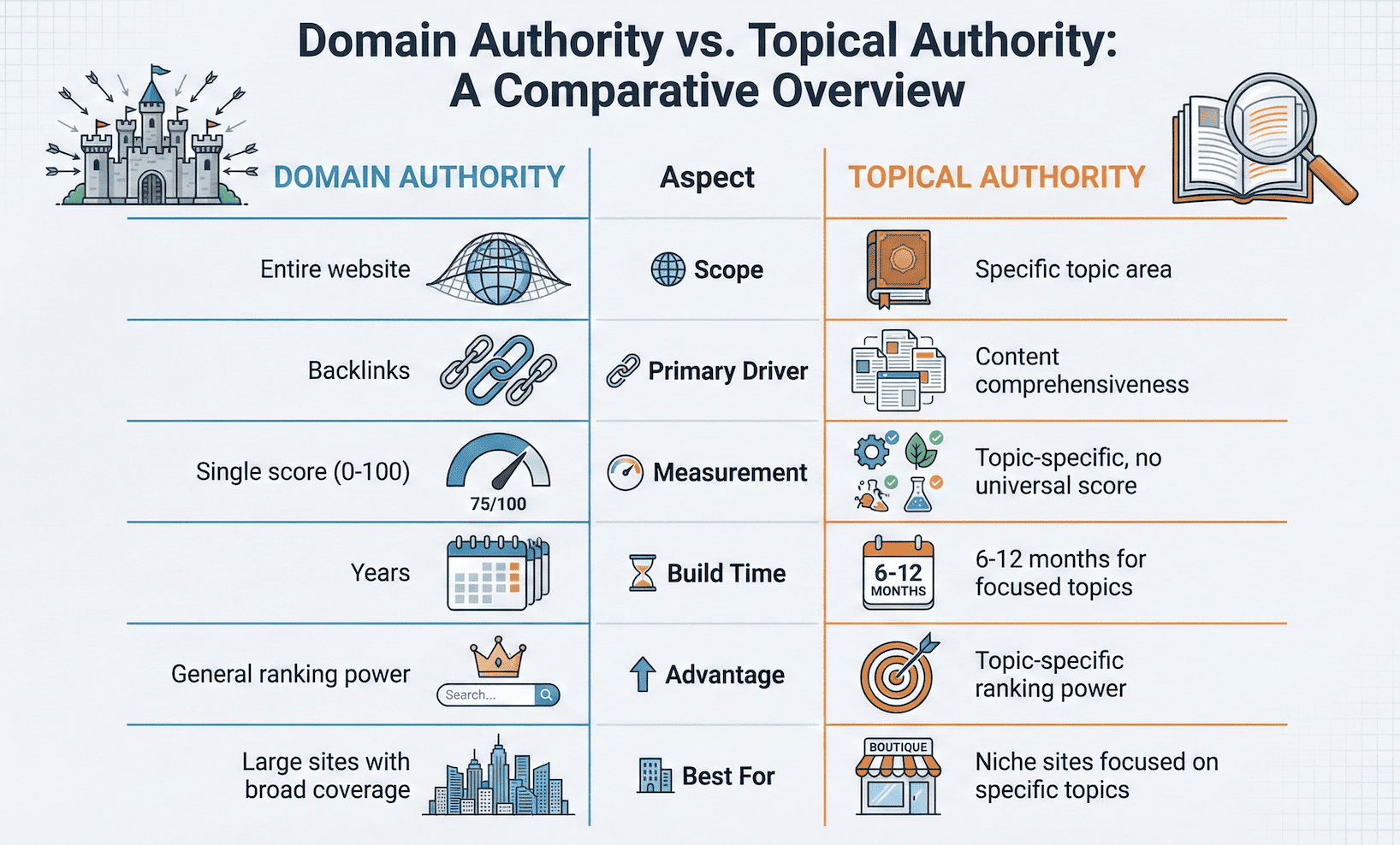 Domain Authority vs Topical Authority A Comparative Overview