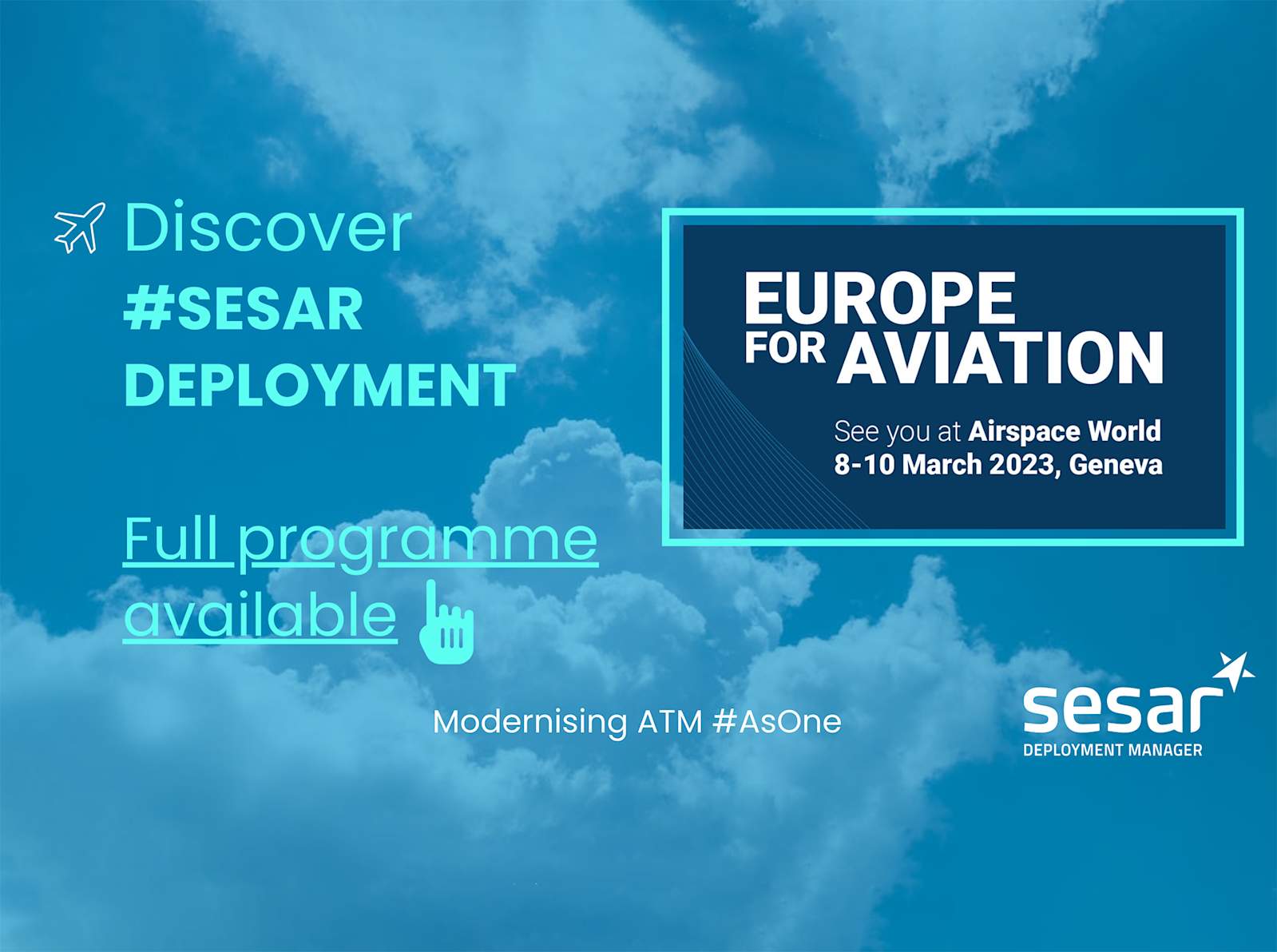 Sesar 3000 SESAR Deployment Manager at Airspace World 2023 | SESAR DM