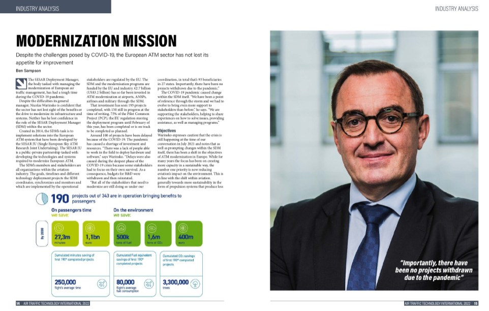 SESAR Deployment Manager’s Modernisation Mission – an interview with Nicolas Warinsko, General Manager