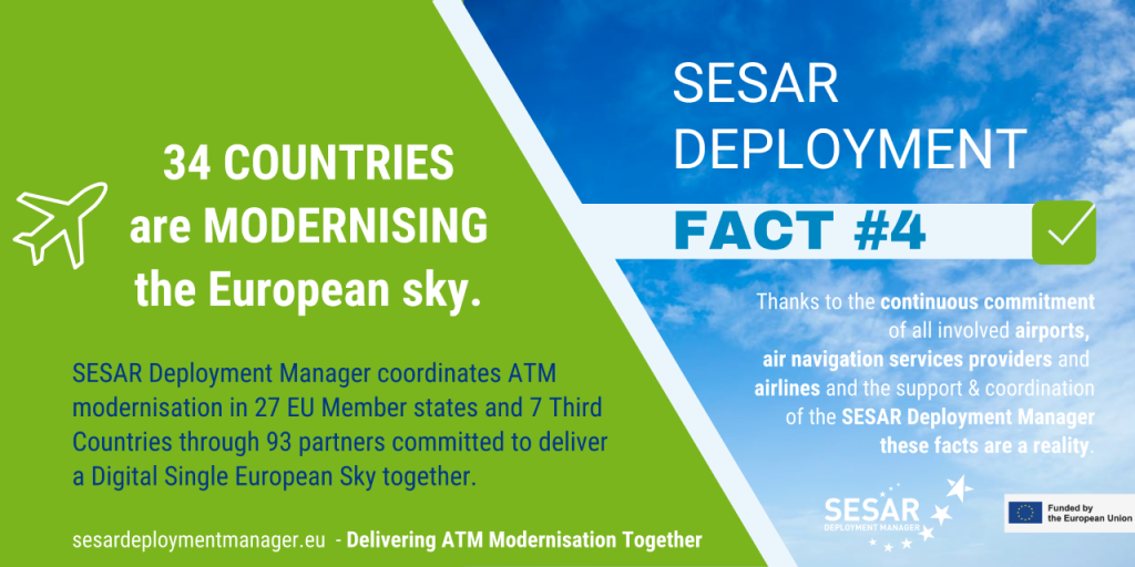 SESAR Deployment Friday Fact #4 - 34 countries are modernising the European sky