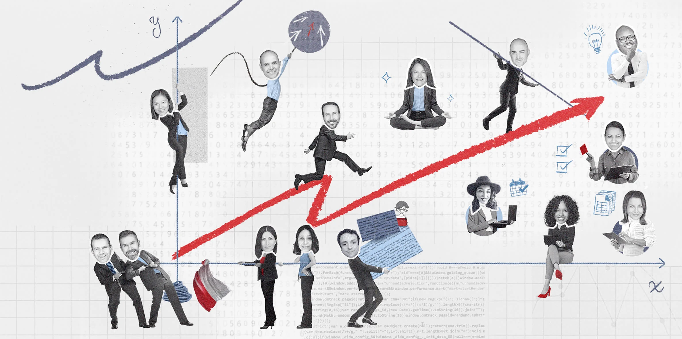 Graphic showing the ADP Research team