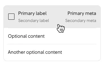 Checkbox card med begränsad klickyta