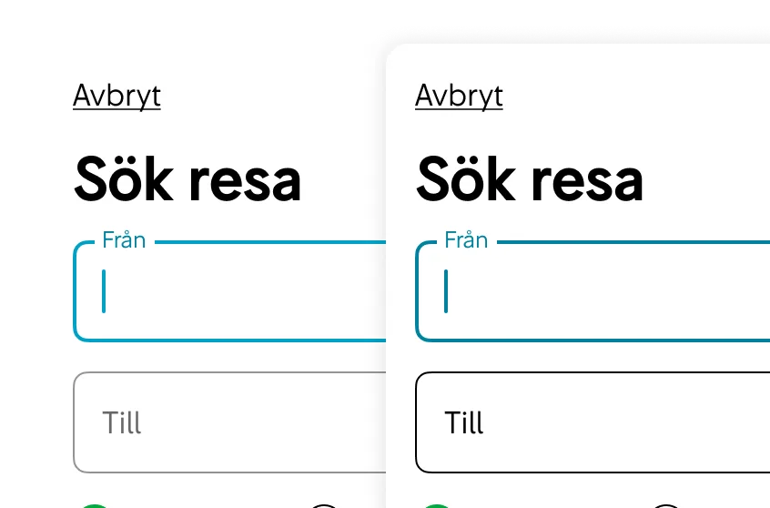 Alla komponenter har stöd för ökat kontrast-läge (prefers-contrast: more).