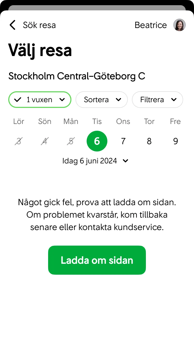 Ibland får vi inget svar från servern inom rimlig tid eller får ett trasigt svar.