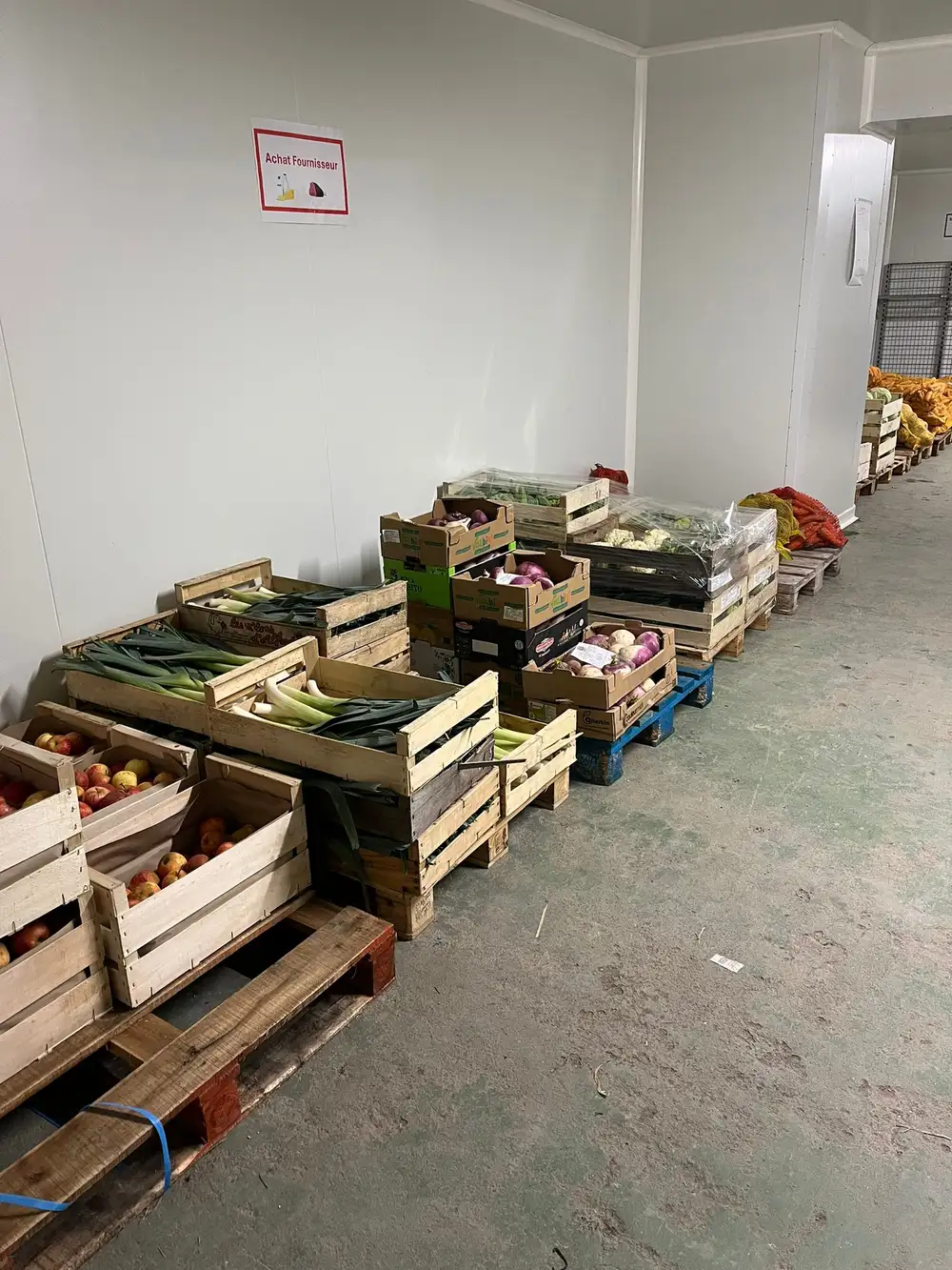 La chambre froide de la plateforme de produits locaux et bio en Charente