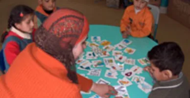 Enfants handicapés au centre du Croissant-Rouge palestinien à Ramallah - © CRF