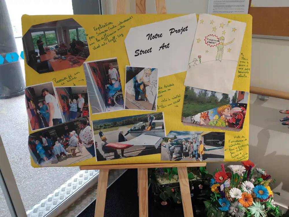 Un pêle-mêle de photos  du projet Street Art sur le Petit Prince de Saint Exupéry