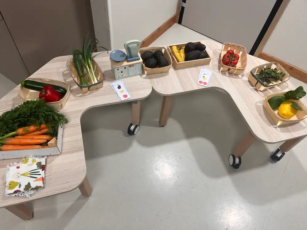 préparation de l'atelier des P'tits Chefs