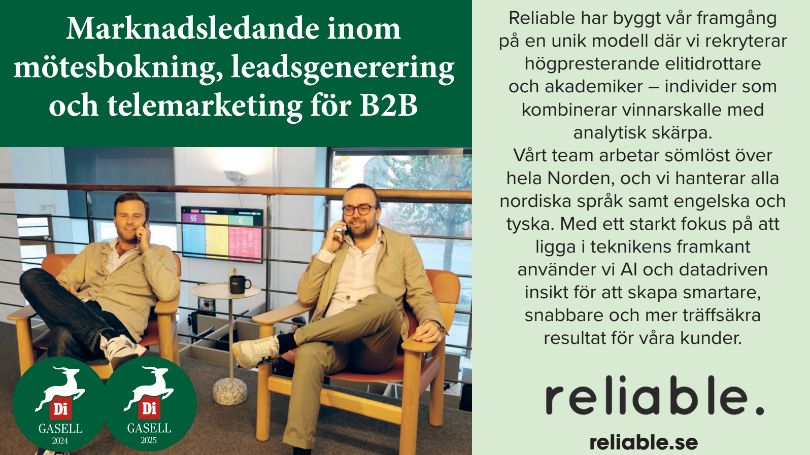 Cover Image for Reliable blir DI Gasell för andra året i rad