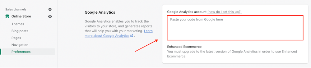 online store, google analytics tracking tag, ecommerce metrics, enable google analytics, ecommerce site, google analytics section