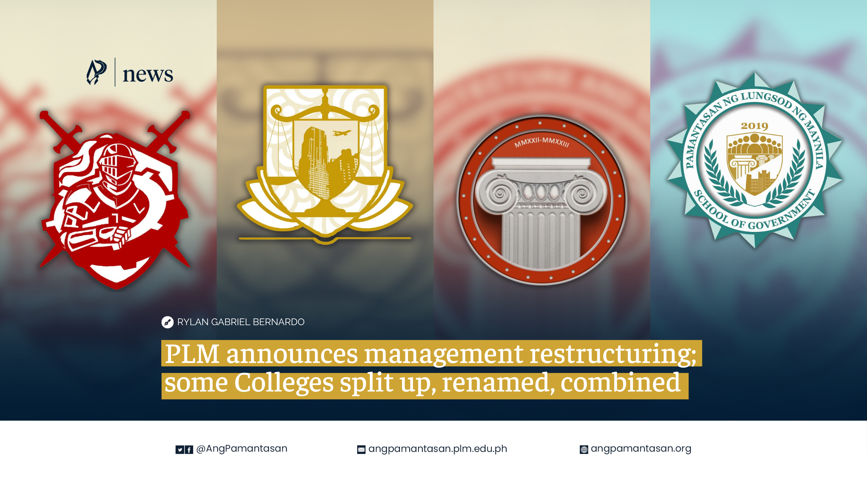 PLM announces management restructuring; some Colleges split up, renamed ...