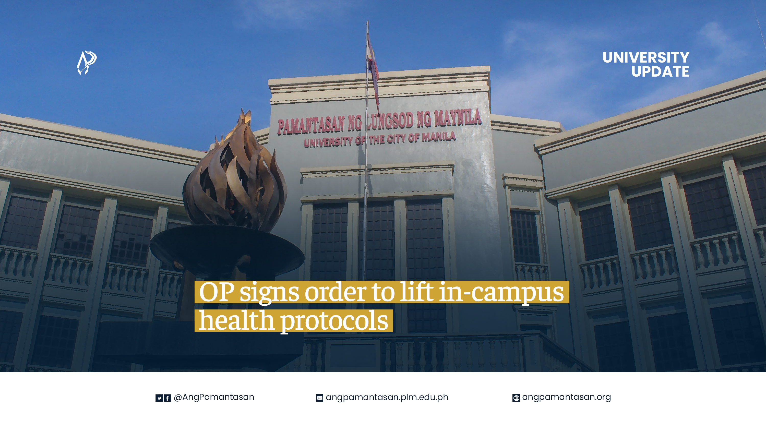 OP signs order to lift in-campus health protocols
