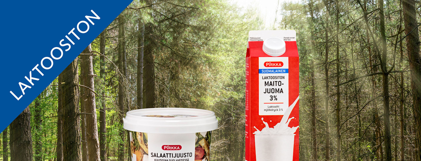 Laktoosittomat Pirkka-tuotteet ovat helliä vatsalle