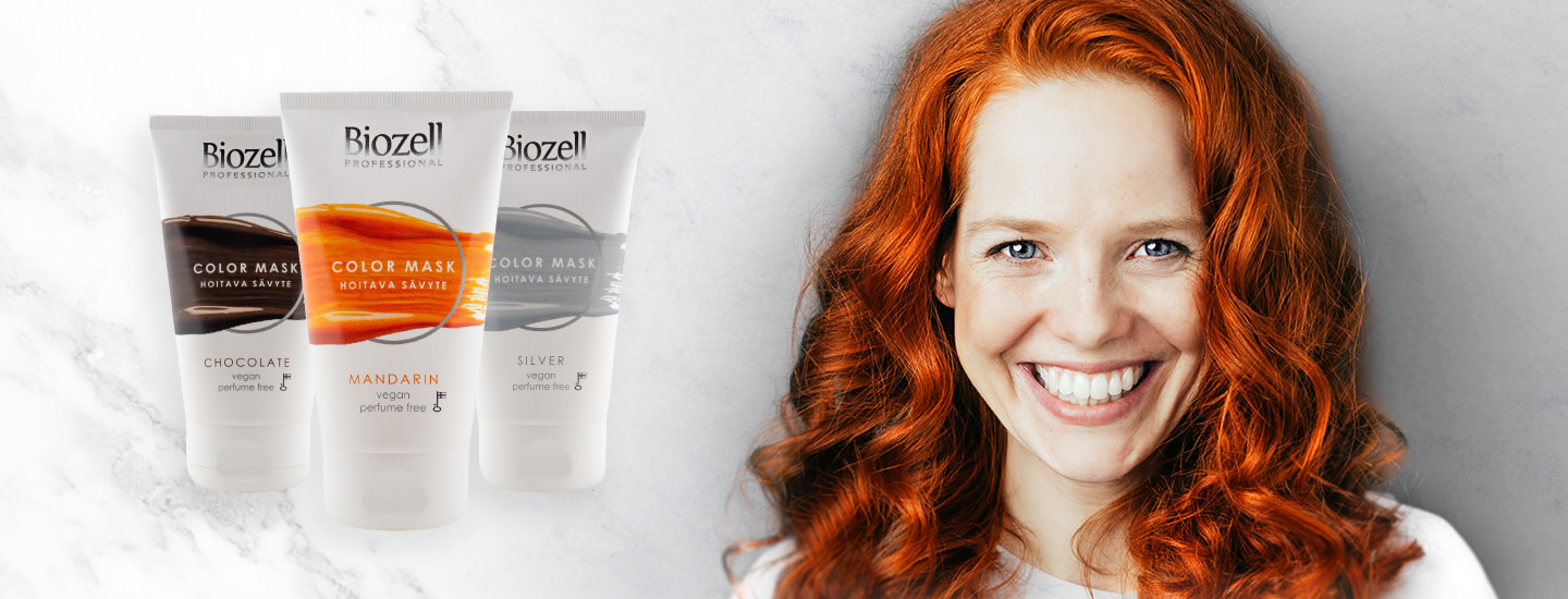 Biozell Color Mask sävyttää hiukset hellävaraisesti ja nopeasti