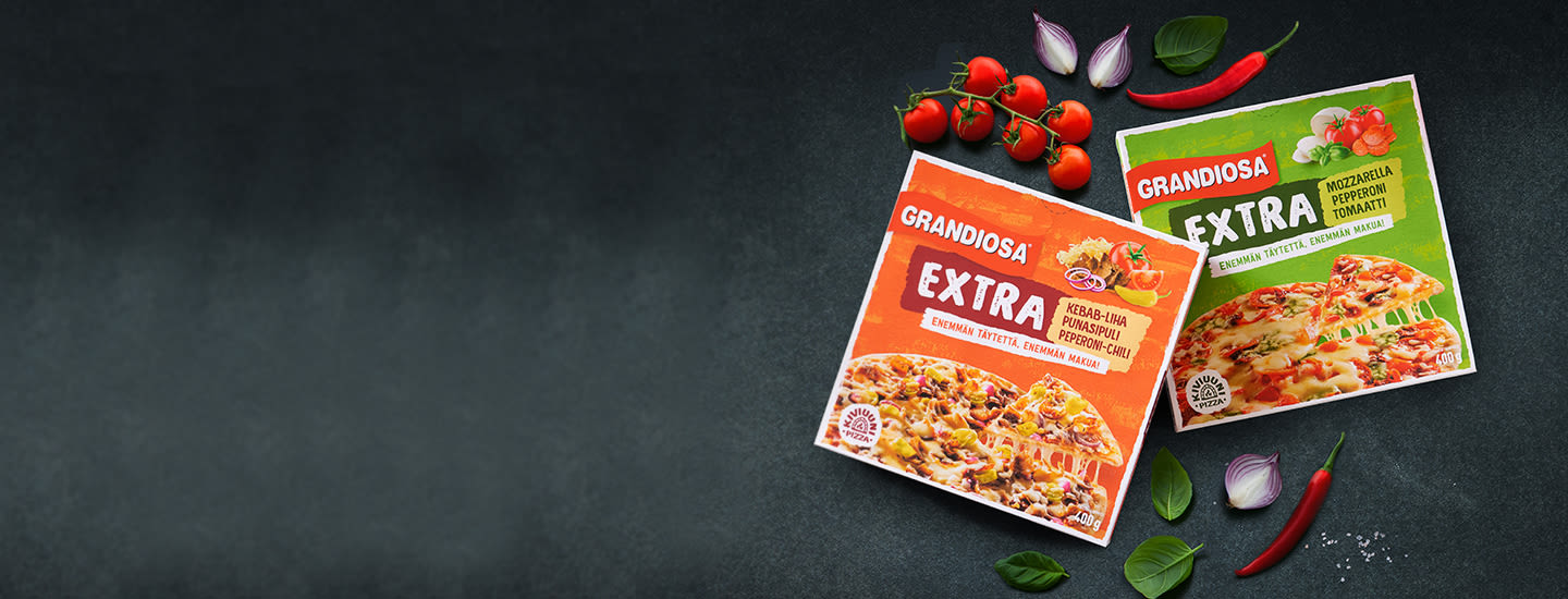Mehevän maistuvat uutuuspizzat: Grandiosa Extra!