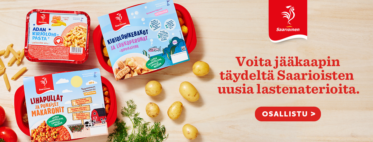 Valitse suosikki Saarioisten uusista lastenaterioista ja voita jääkaapillinen uutuuksia!