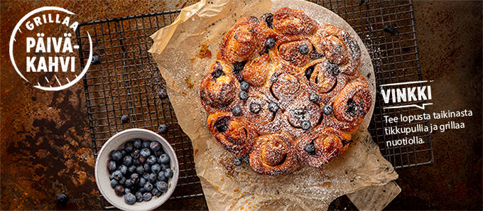 mustikkapulla grillissä grillaus 2019.