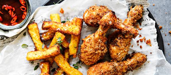 Rapeat fried chicken -koipipalat kuvitus