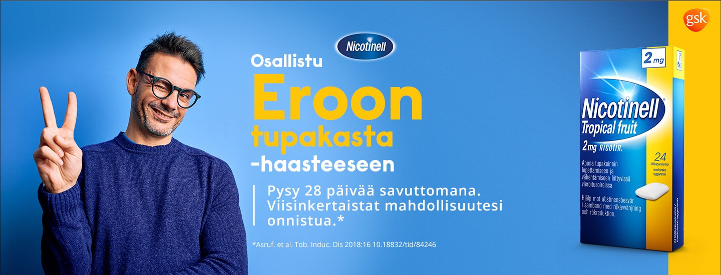Eroon tupakasta toukokuussa