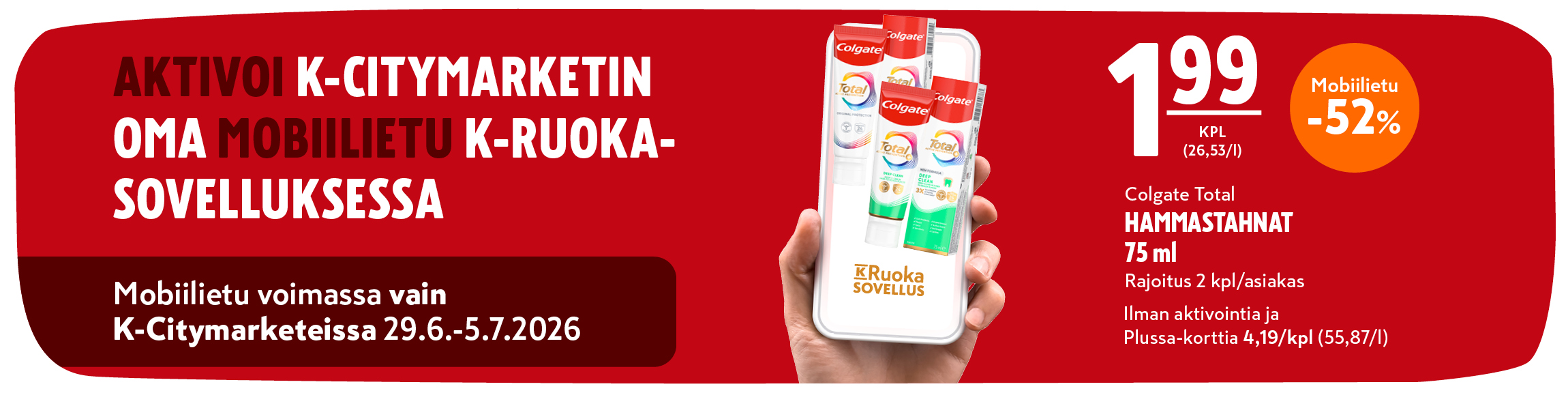 K-Citymarketin oma mobiilietu