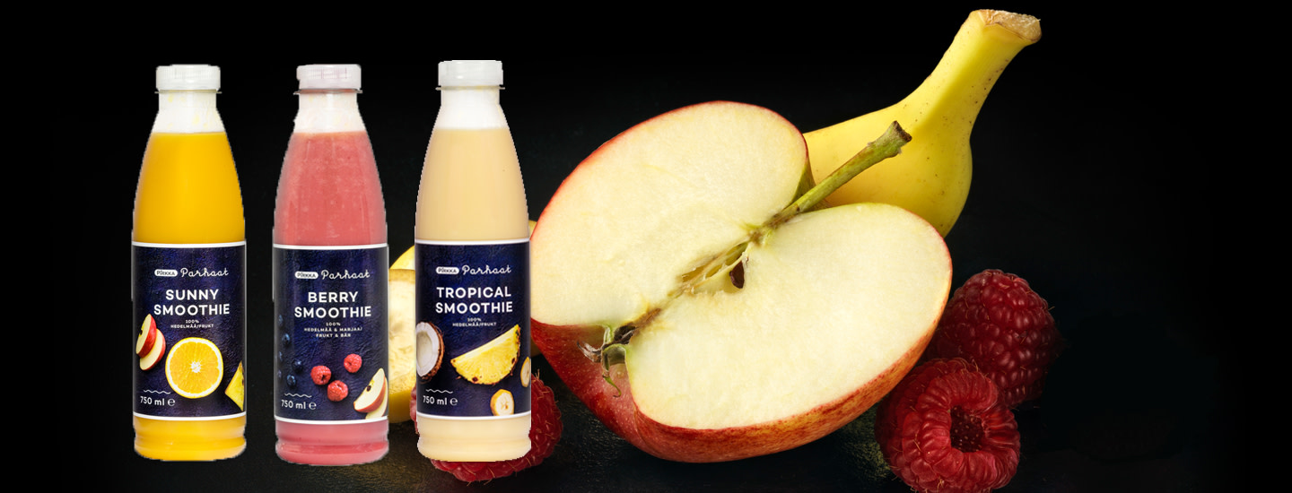 Pirkka Parhaat smoothiet nyt myös suurempina