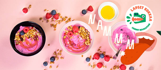 Pinkki marjarahka kuvitus