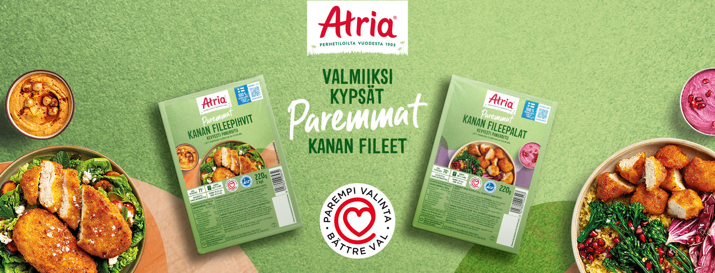 Atria OMA SISALTO Paremmat-tuotteet OMAN KYLÄN UUTUUS syys 26 1440x550 B